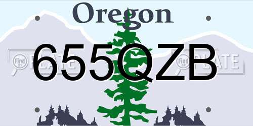 655QZB Oregon License Plate