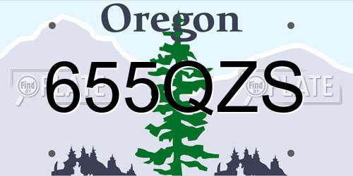 655QZS Oregon License Plate