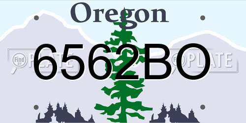 6562BO Oregon License Plate