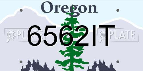 6562IT Oregon License Plate