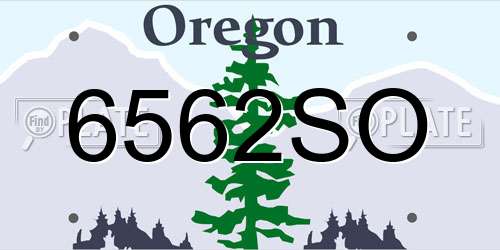 6562SO Oregon License Plate