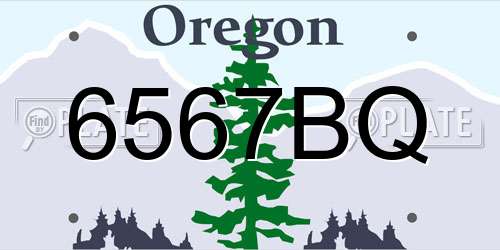 6567BQ Oregon License Plate