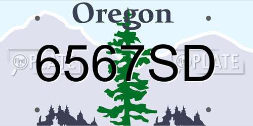 6567SD Oregon License Plate