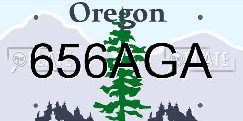 656AGA Oregon License Plate