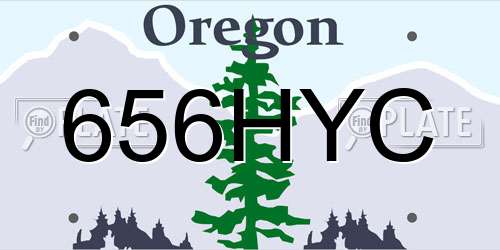656HYC Oregon License Plate