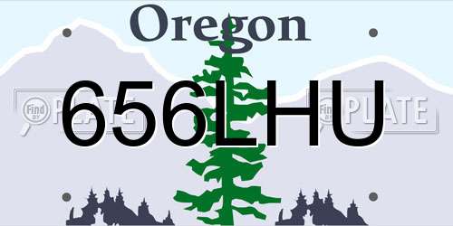 656LHU Oregon License Plate