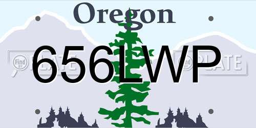 656LWP Oregon License Plate