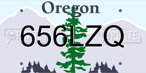 656LZQ Oregon License Plate