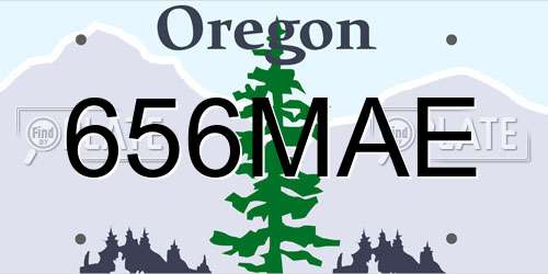 656MAE Oregon License Plate