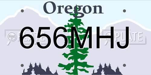 656MHJ Oregon License Plate
