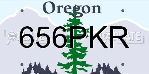 656PKR Oregon License Plate