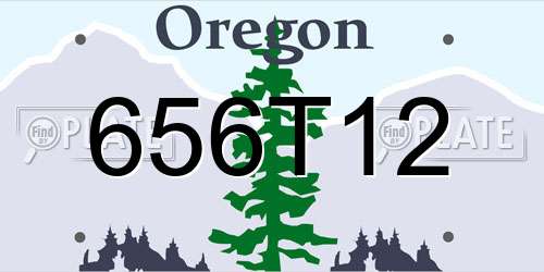 656T12 Oregon License Plate
