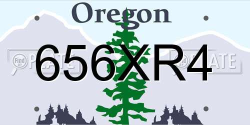 656XR4 Oregon License Plate