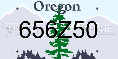 656Z50 Oregon License Plate