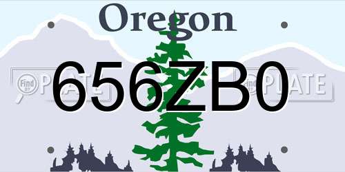 656ZB0 Oregon License Plate