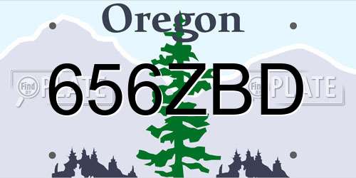656ZBD Oregon License Plate