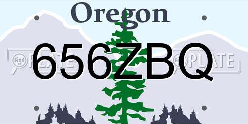 656ZBQ Oregon License Plate