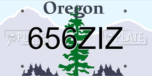 656ZIZ Oregon License Plate