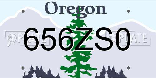 656ZS0 Oregon License Plate