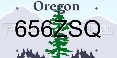 656ZSQ Oregon License Plate