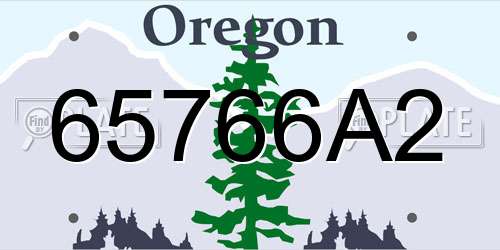 65766A2 Oregon License Plate