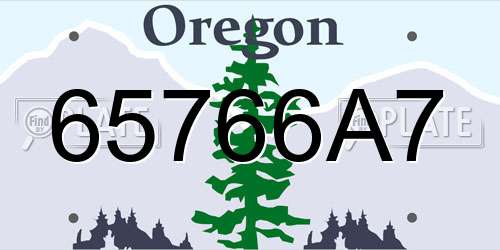 65766A7 Oregon License Plate