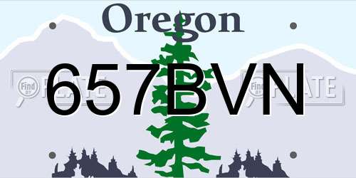 657BVN Oregon License Plate