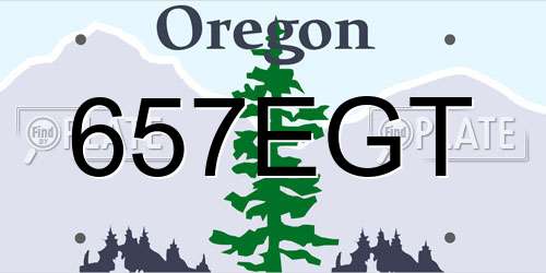 657EGT Oregon License Plate