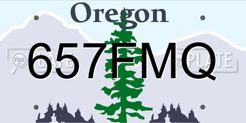 657FMQ Oregon License Plate