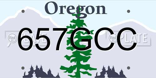 657GCC Oregon License Plate