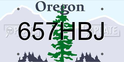 657HBJ Oregon License Plate