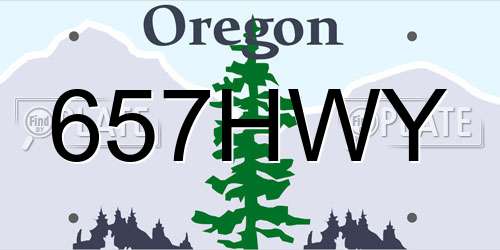 657HWY Oregon License Plate