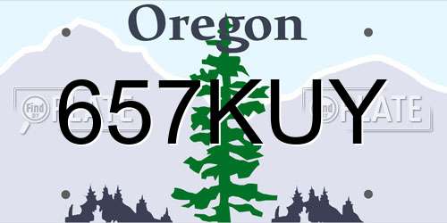 657KUY Oregon License Plate