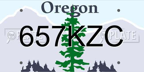 657KZC Oregon License Plate