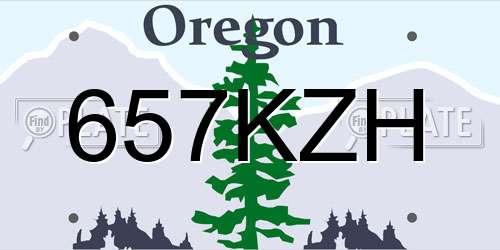 657KZH Oregon License Plate