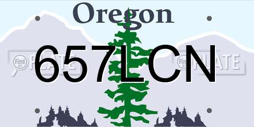 657LCN Oregon License Plate