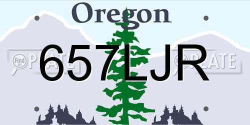 657LJR Oregon License Plate