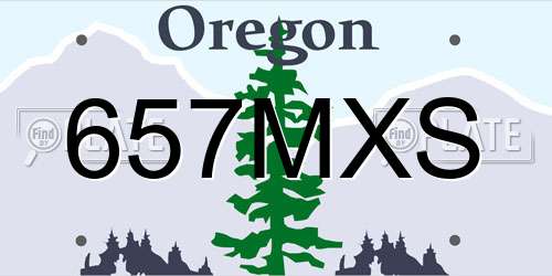 657MXS Oregon License Plate