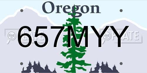 657MYY Oregon License Plate
