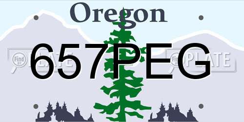 657PEG Oregon License Plate