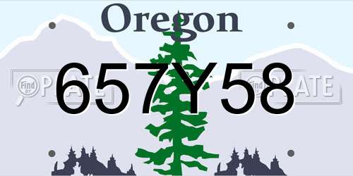 657Y58 Oregon License Plate