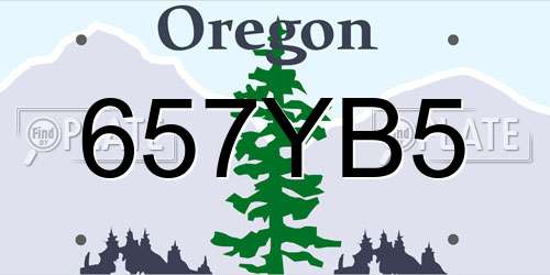 657YB5 Oregon License Plate
