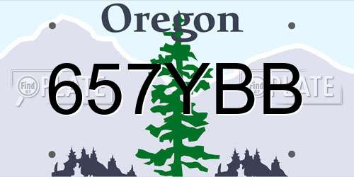 657YBB Oregon License Plate