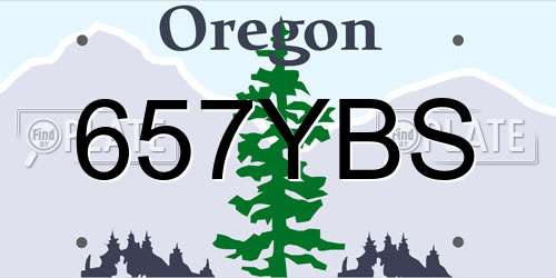 657YBS Oregon License Plate