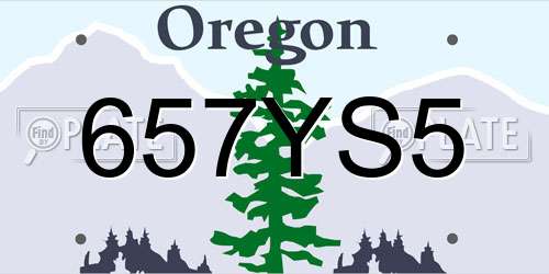 657YS5 Oregon License Plate