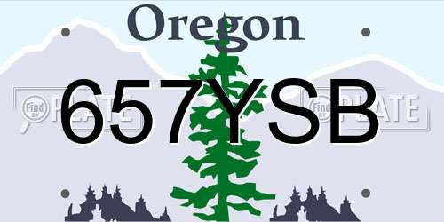 657YSB Oregon License Plate