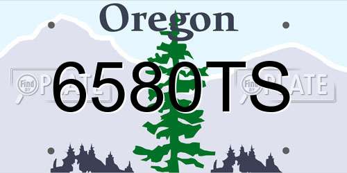 6580TS Oregon License Plate