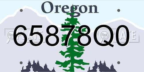 65878Q0 Oregon License Plate