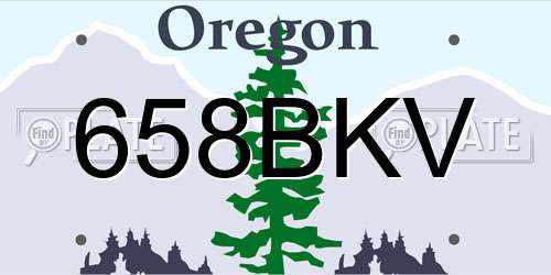 658BKV Oregon License Plate