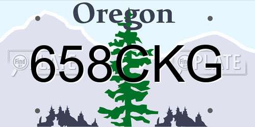 658CKG Oregon License Plate